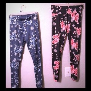 Like new justice floral leggings x 2 size 14/16